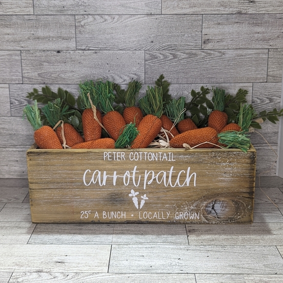 Peter Cotton Tail Carrot Patch Wooden Crate - Picture 1 of 1